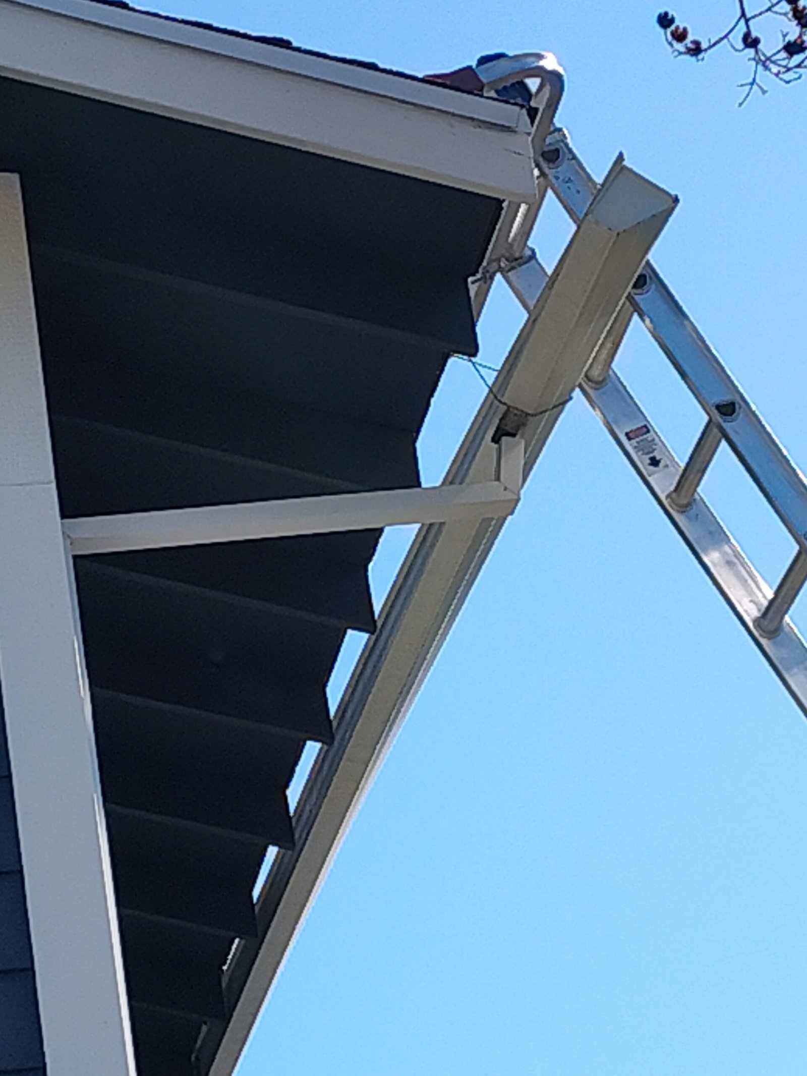 damaged gutters before being repaired.
