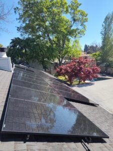 after pictures of Solar panels covered in pollen