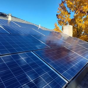 Roof Mounted solar panels after being cleaned